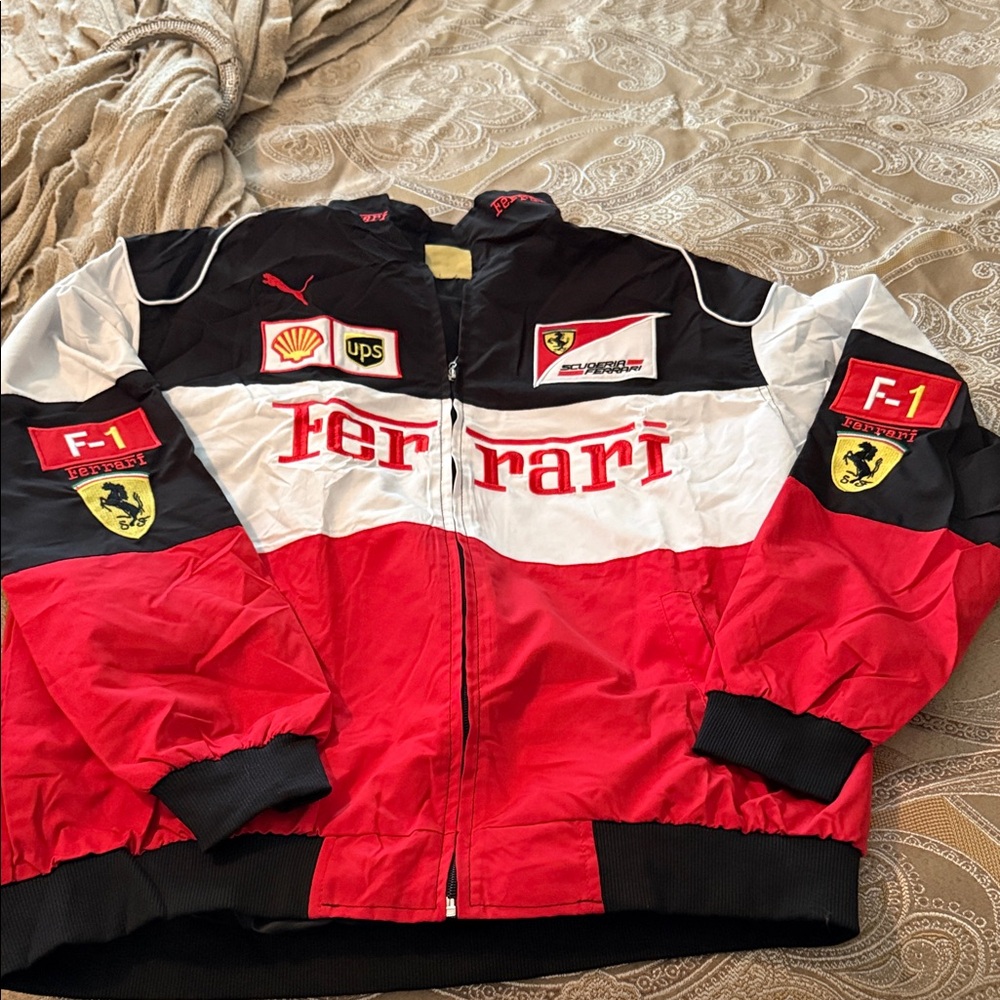 Ferrari Red and Black Lightweight Jacket
